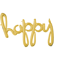 Script Phrase Happy Gold